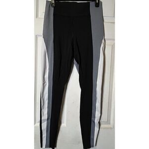 Athleta Crest‎ Colorblock Tight Pants Wmns Sz M Black White Gray Athleisure
